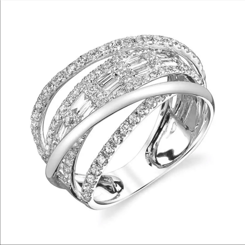 New Gorgeous 925 Silver Pretty Party Diamond Ring - Picture 3 of 3